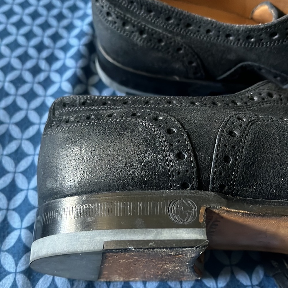 GUCCI Goodyear Brogue Oxford Cap Toe Leather Lace Up Loafer Shoes - Picture 3 of 11